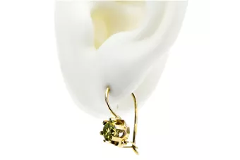 Kolczyki Vintage Biżuteria Żółty Perydot 14k żółte złoto vec019y